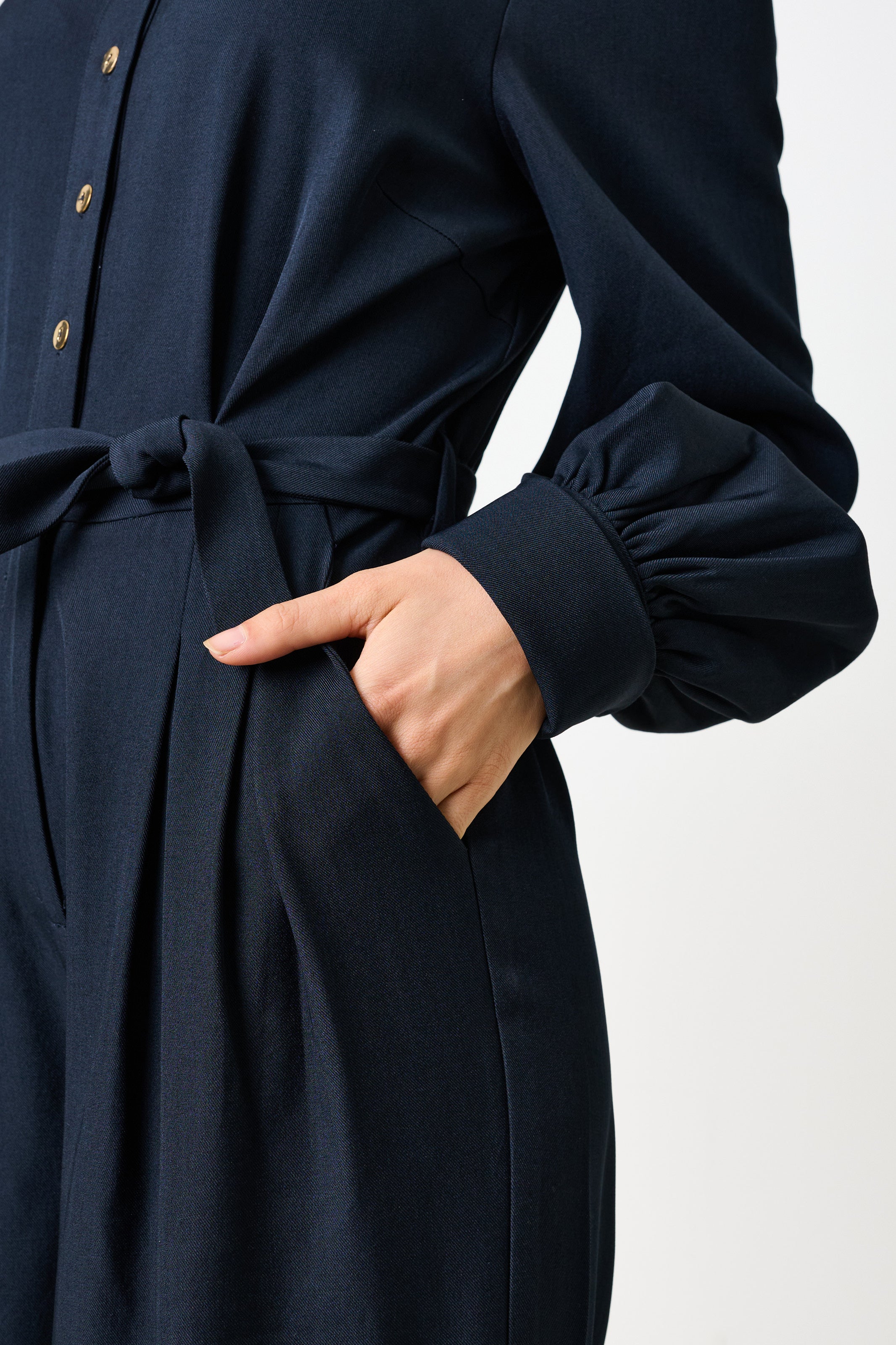 Yves Long Sleeve Jumpsuit - Dark Navy