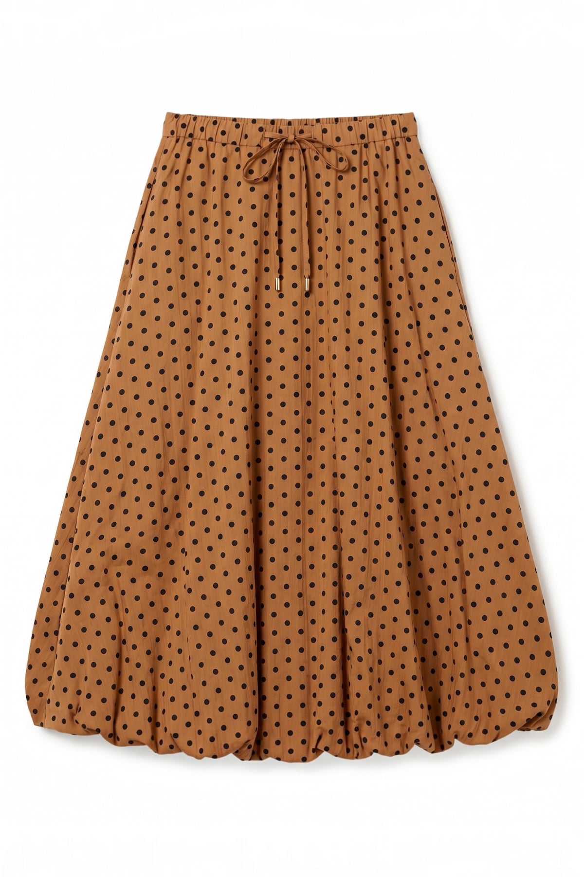 Dixie Spot Print Balloon Midi Skirt - Toffee