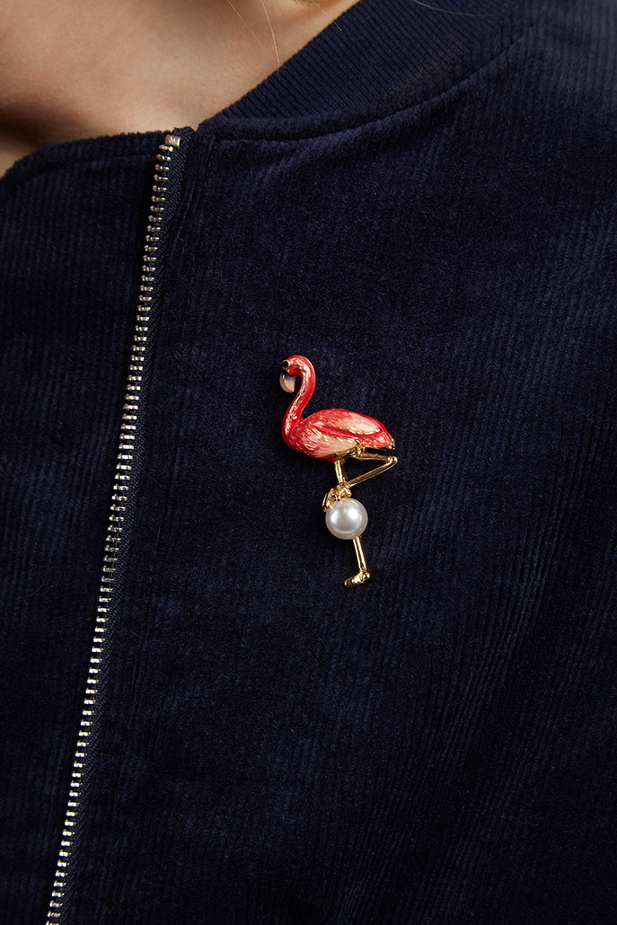 Edom Pink Flamingo Brooch