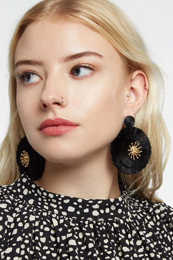 Louche Edom Earrings - Black