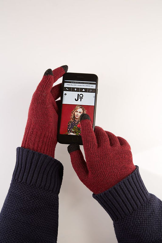 Hahn Burgundy Touch Screen Knitted Gloves