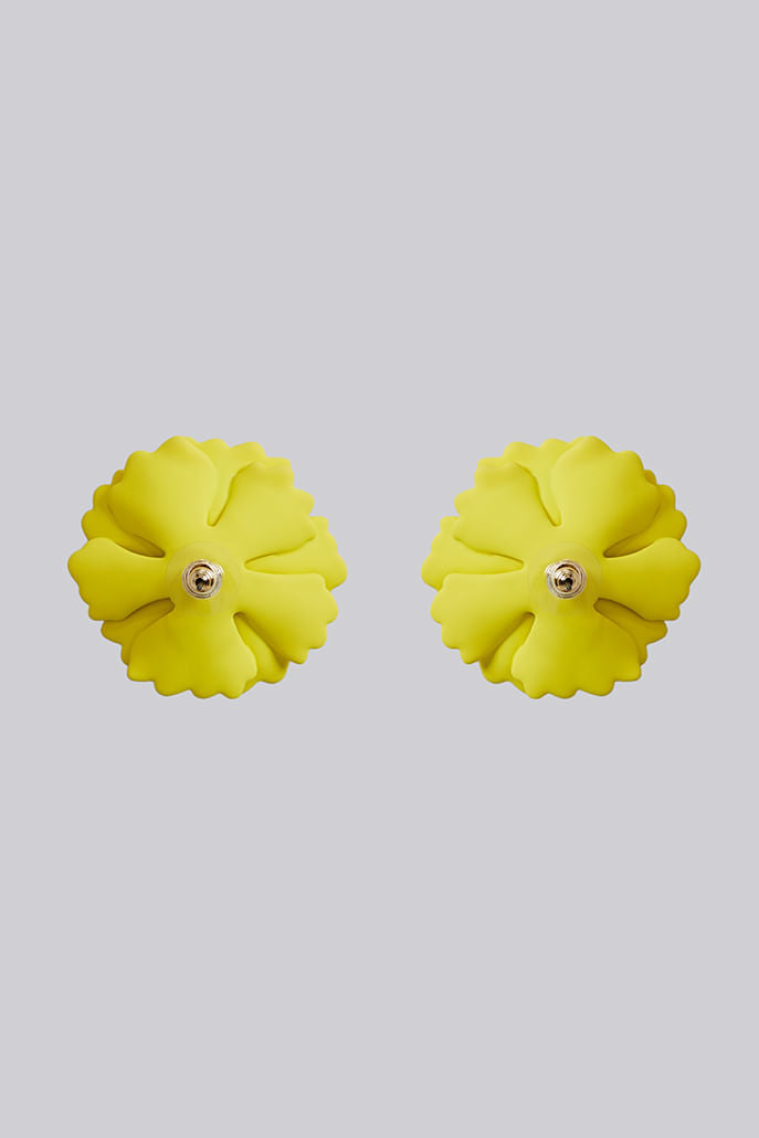 Jalicia Flower Stud Earrings - Yellow