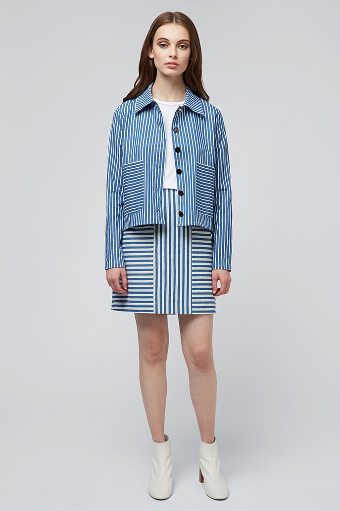 Louche Koto Stripe Chambray Jacket