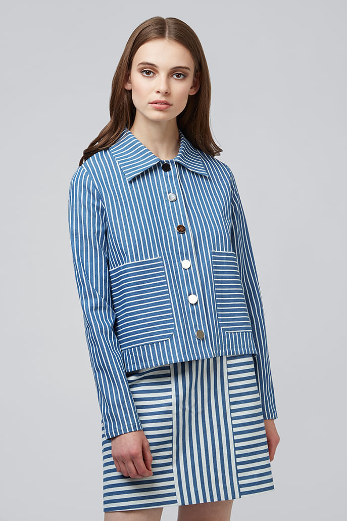 Louche Koto Stripe Chambray Jacket