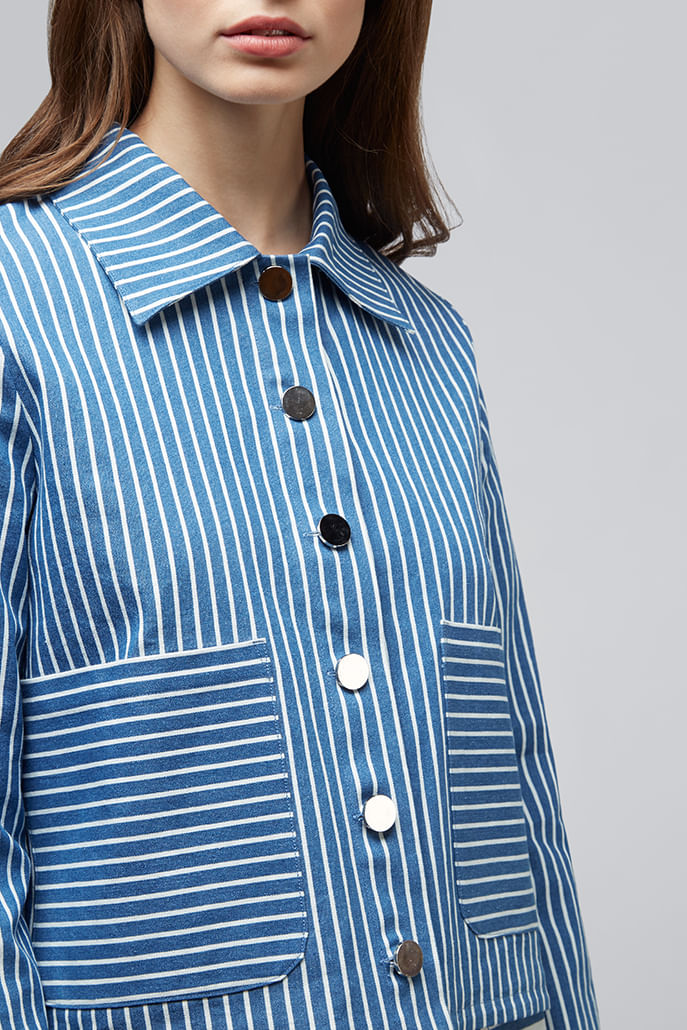 Louche Koto Stripe Chambray Jacket
