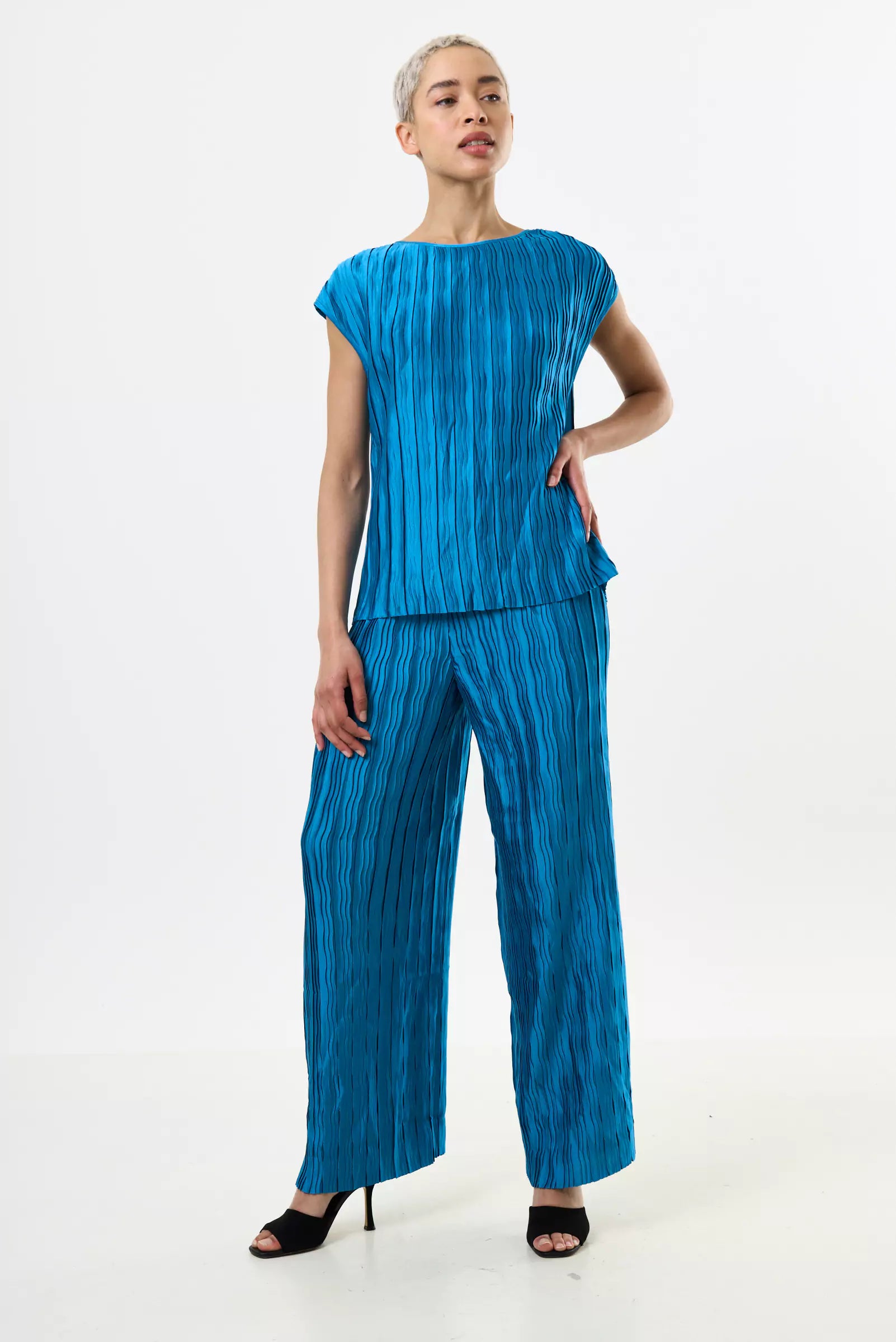 Korine Pleat Surprise Top - Petrol - Detail 2