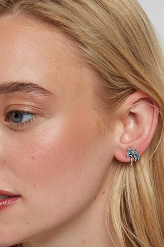 Nellie Green Palm Tree Stud Earrings