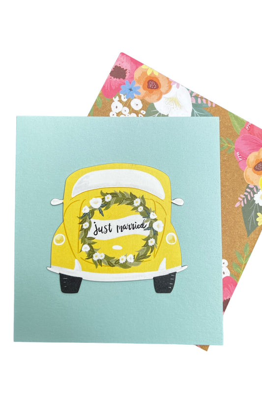 Just Married Floral Card