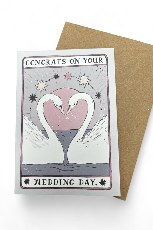 Congrats on your Wedding Day Swan Card