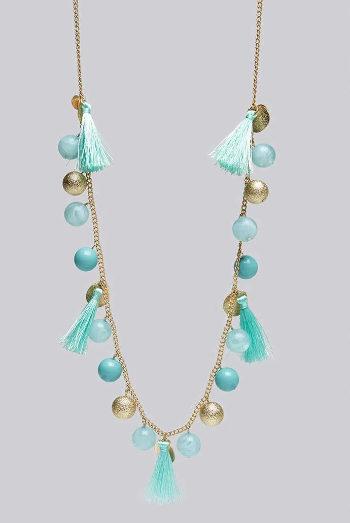 Laura Tassel And Bead Necklace - Gold - Detail 1