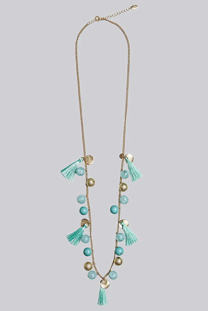Laura Tassel And Bead Necklace - Gold