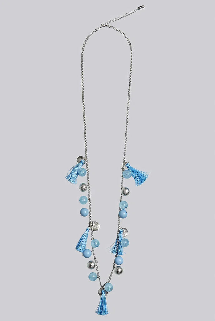 Louche Laura Tassel And Bead Necklace - Silver