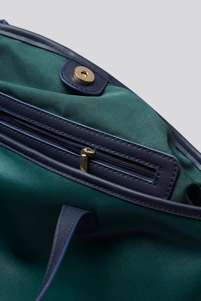 Louche Amelia Contrast Strap Tote Bag - Green