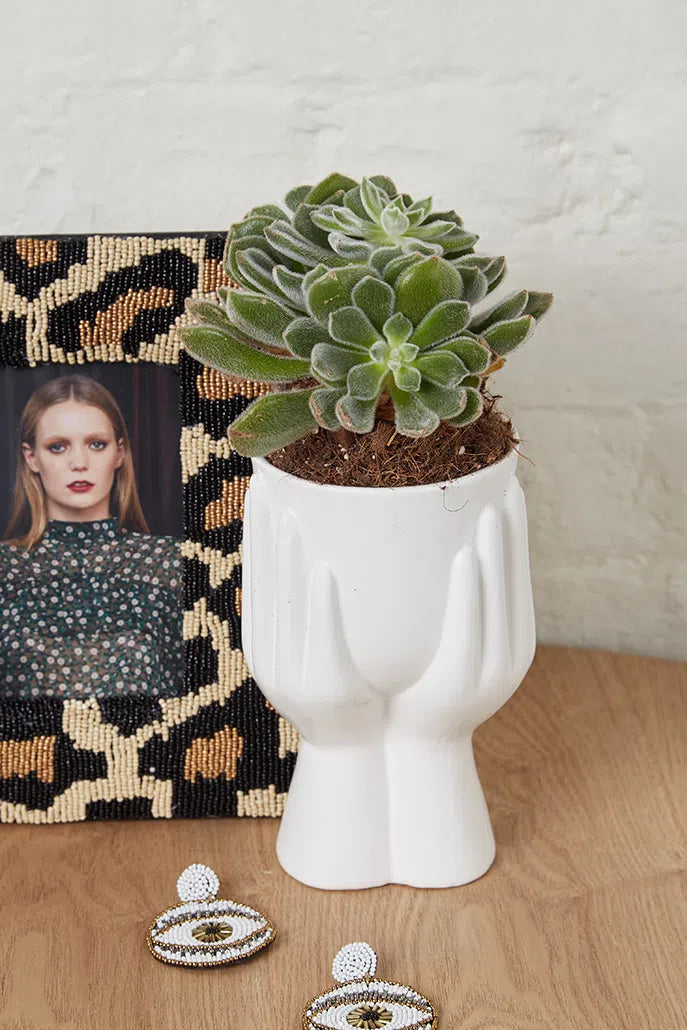 Hand Planter White - Back