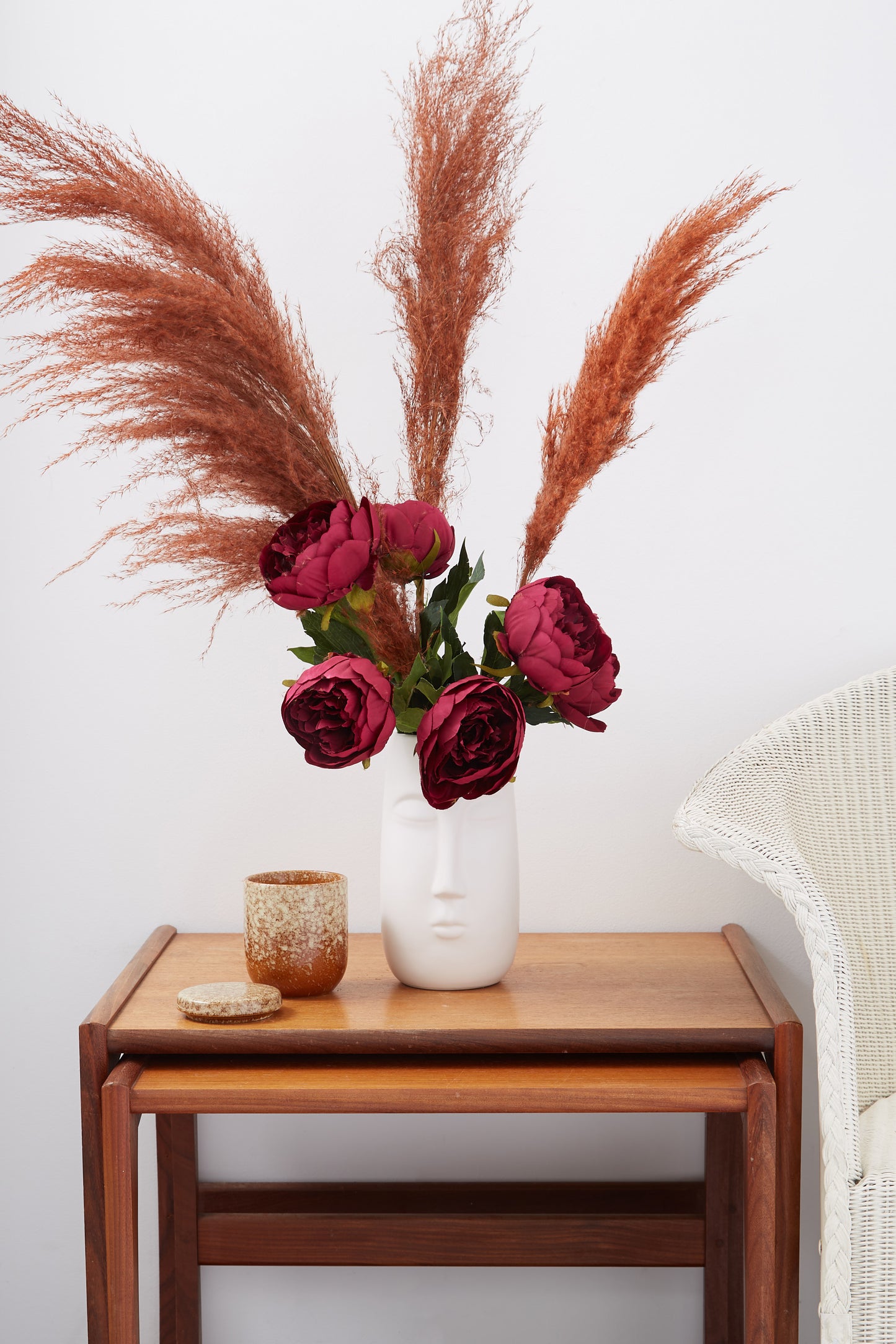 3 Stems of Ginger Pampas Grass