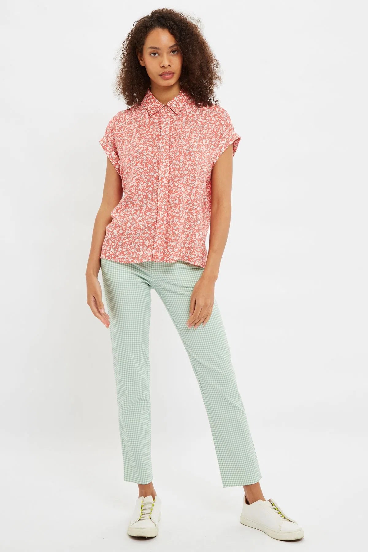 Louche Abinaya Micro Blossom Print Shirt In Pink
