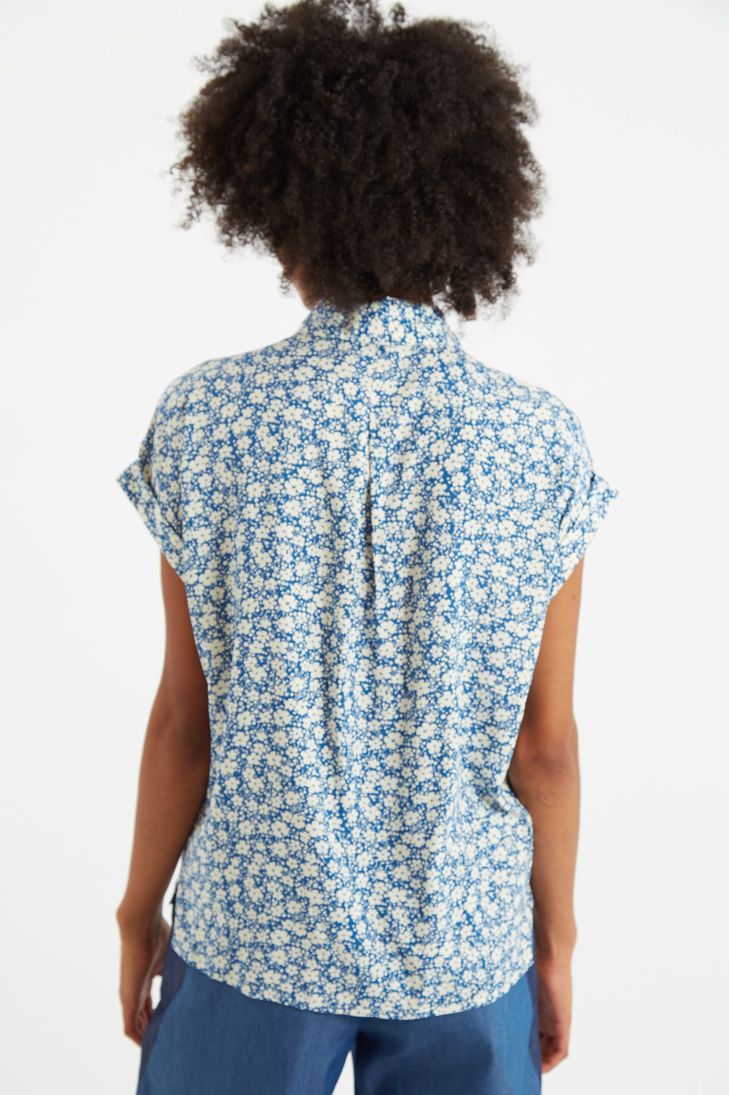 Abinaya Periwinkle Short Sleeved Shirt