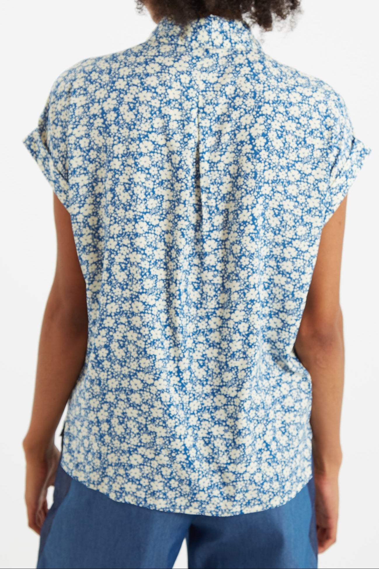 Abinaya Periwinkle Short Sleeved Shirt