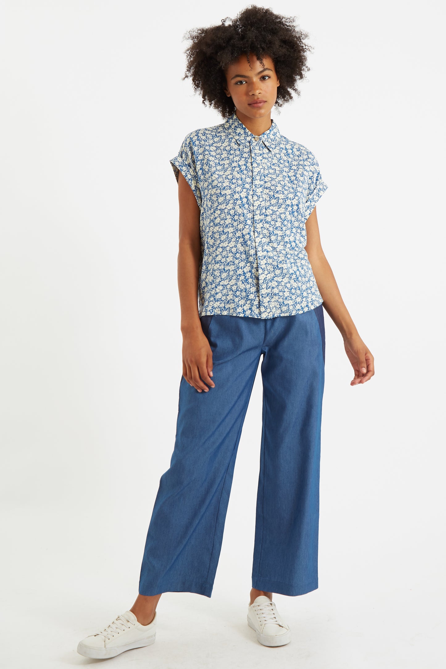 Abinaya Periwinkle Short Sleeved Shirt