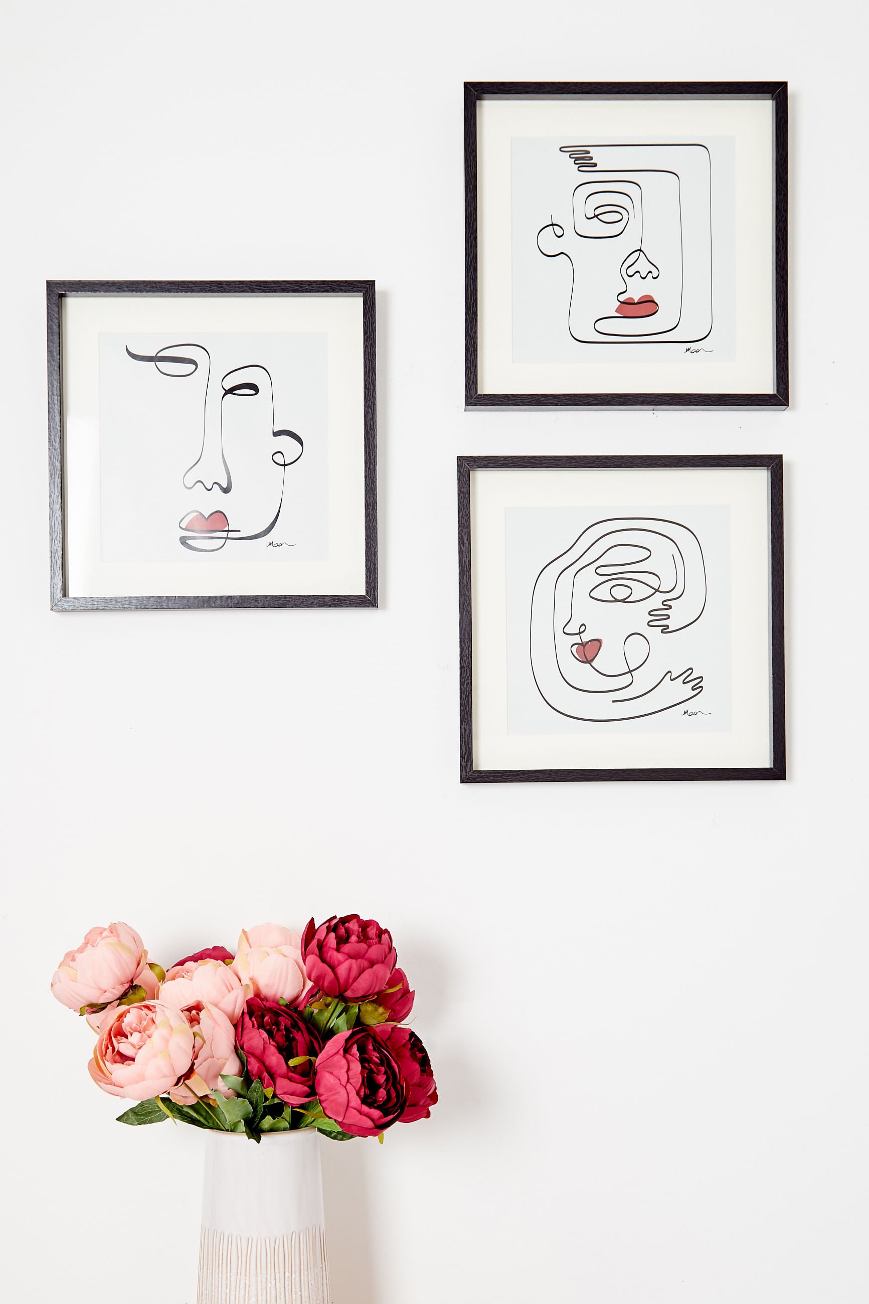 Large Abstract Hair Swirl Face Wall Art