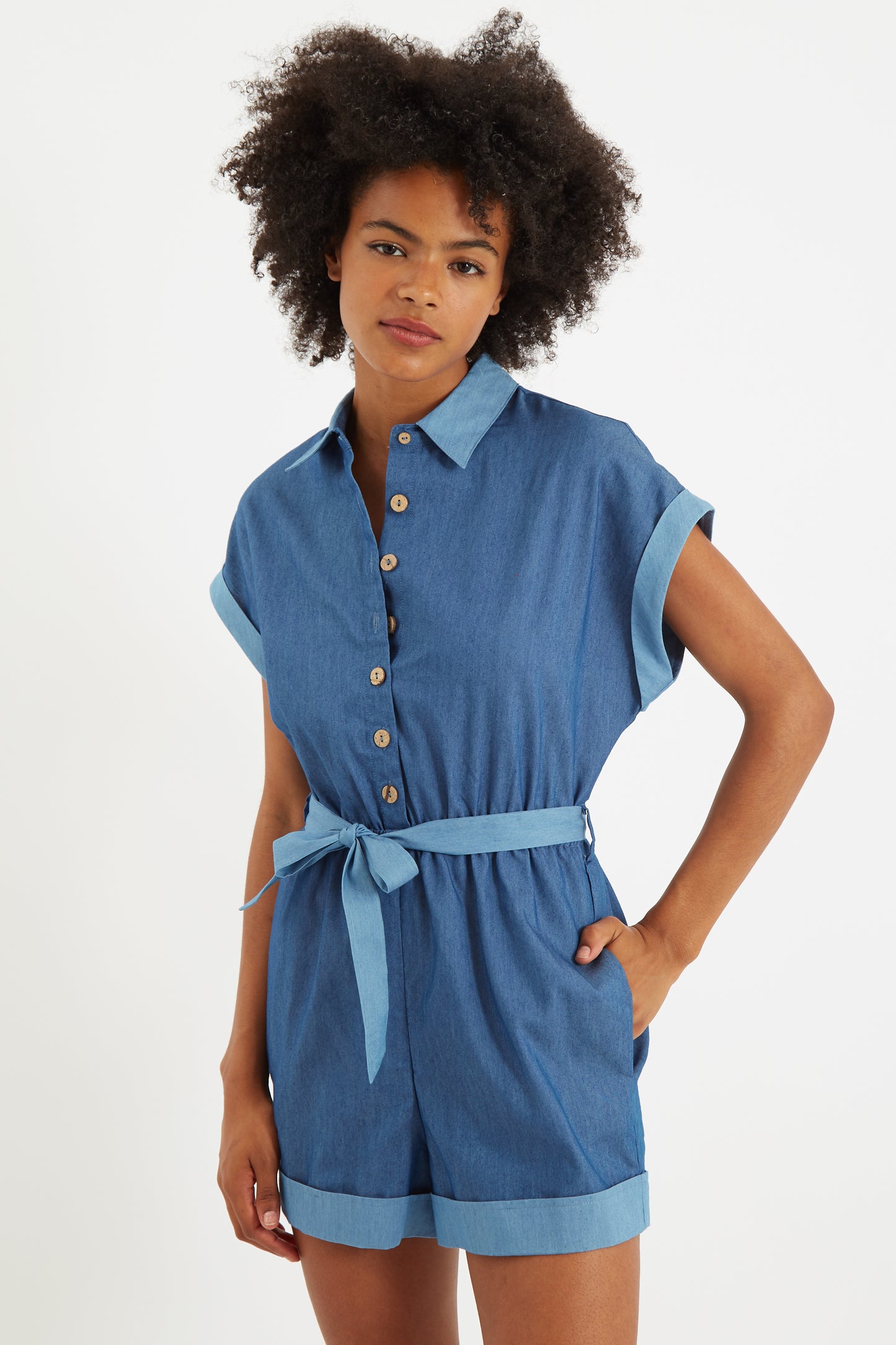 Addie Double Denim Playsuit