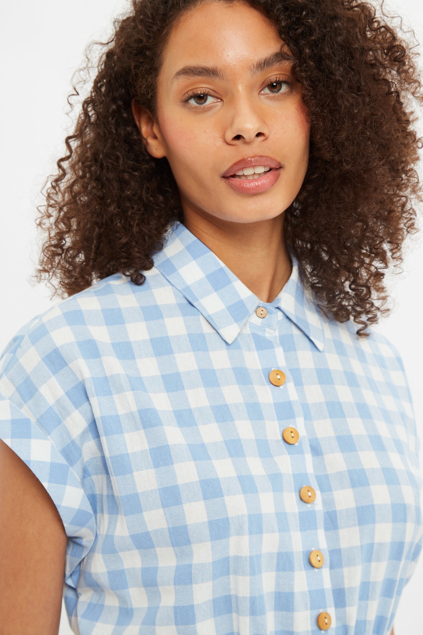 Louche Addie Picnic Check Playsuit In Blue