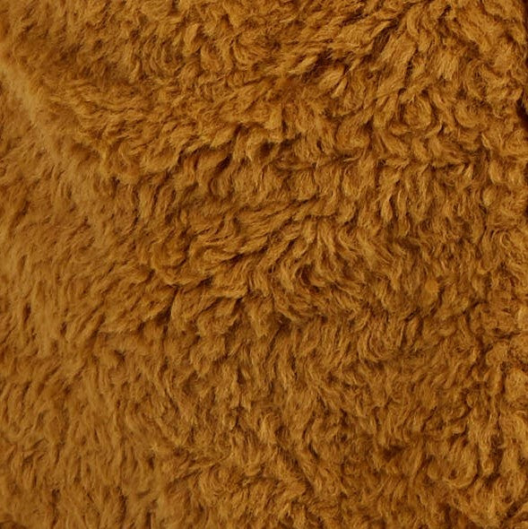 Aldora Borg Coat - Mustard - Fabric & Print Detail
