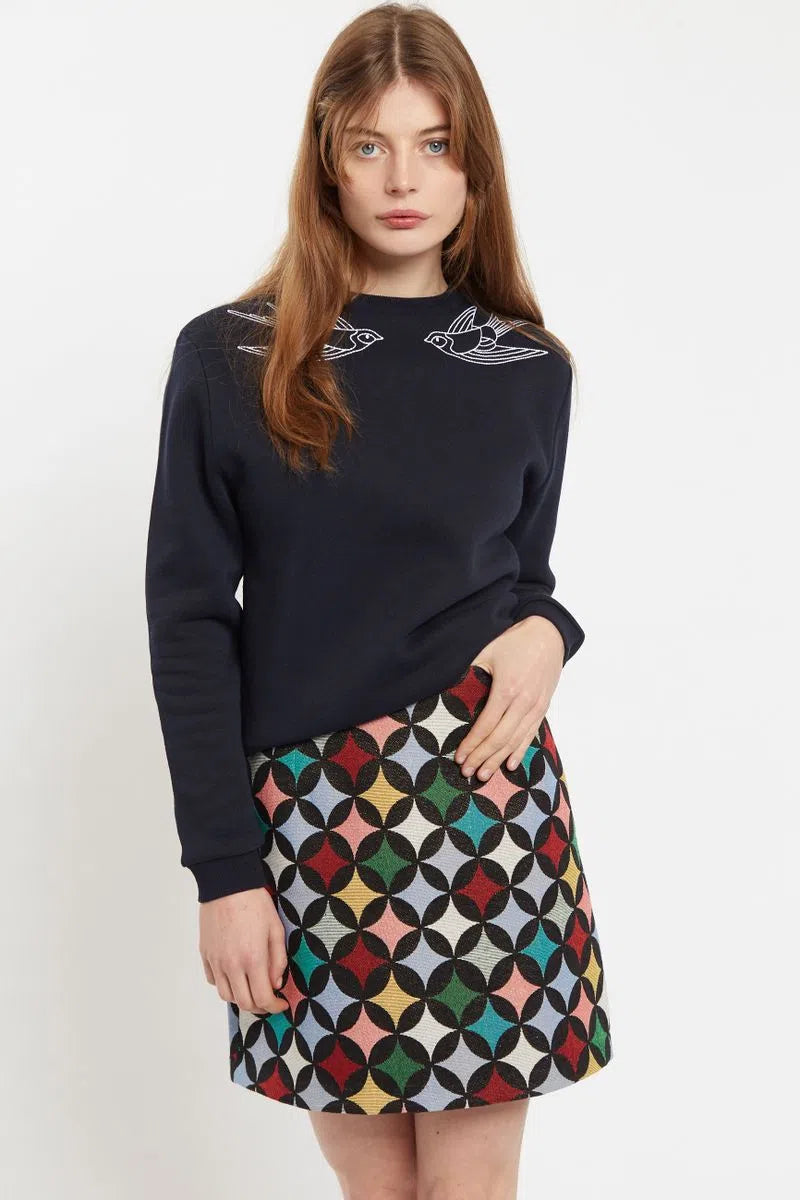 Louche Aubin 60's Circles Jacquard Mini Skirt