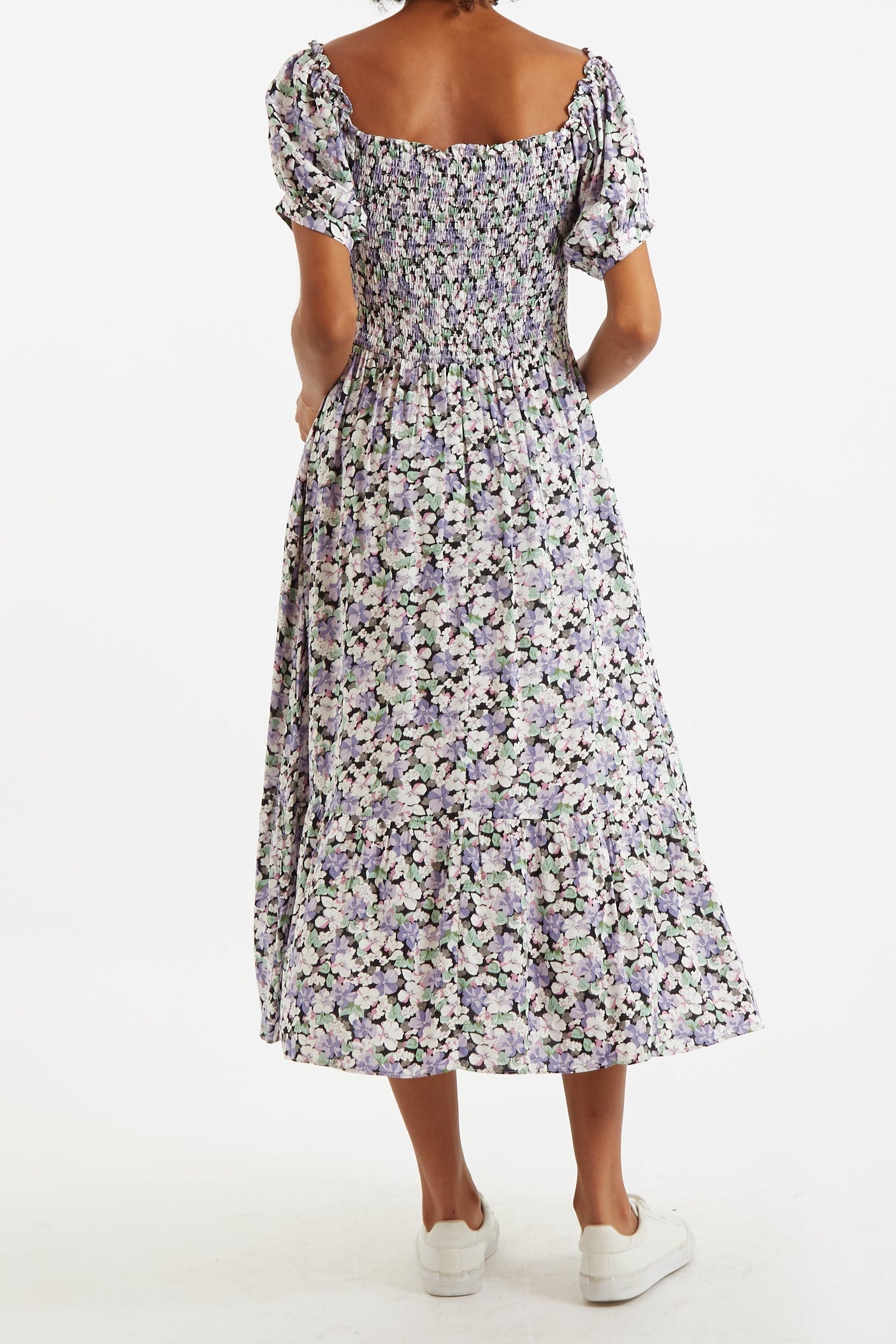 Babette Liseron Shirred Bodice Midi Dress - Back