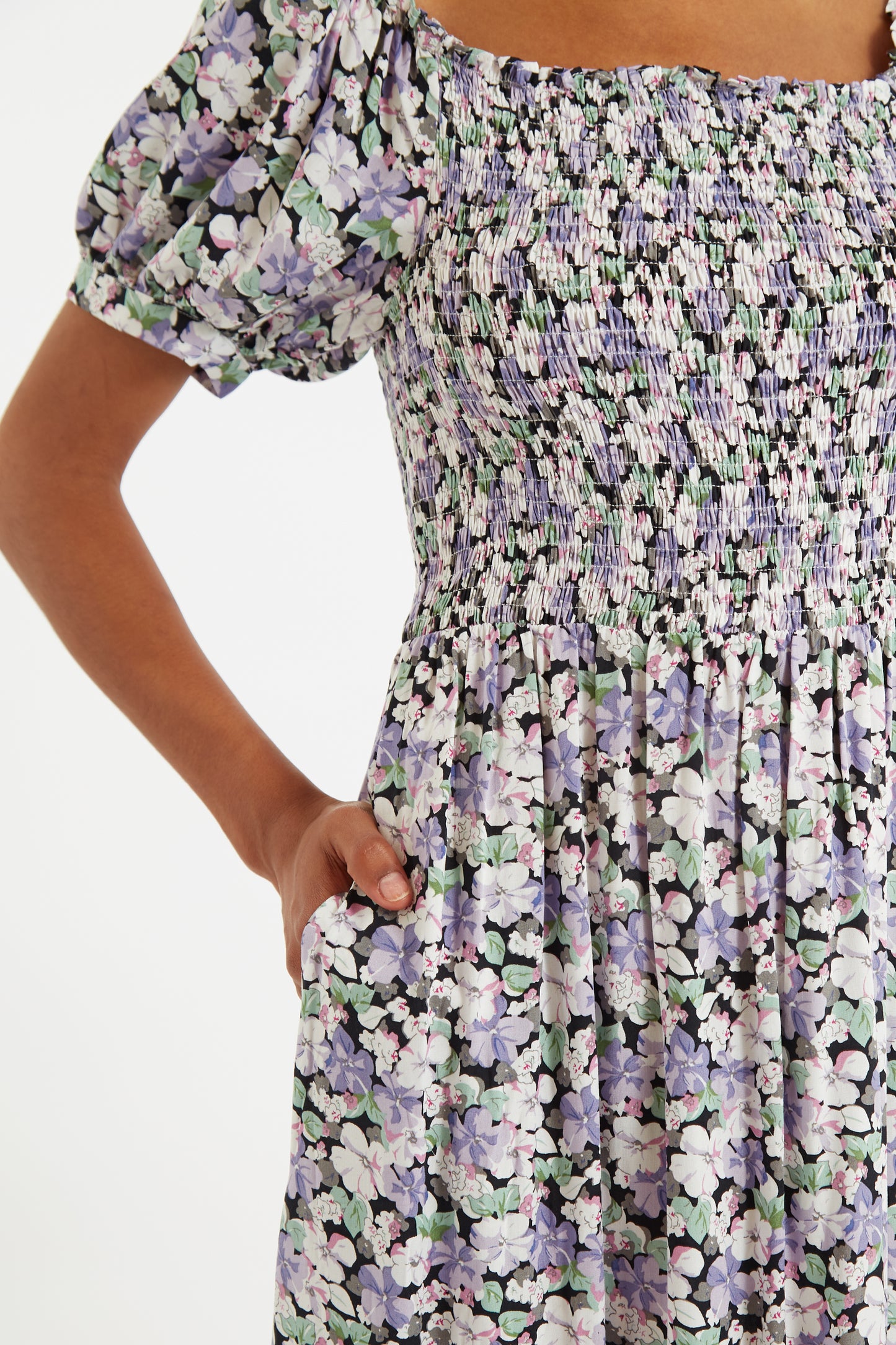 Babette Liseron Shirred Bodice Midi Dress