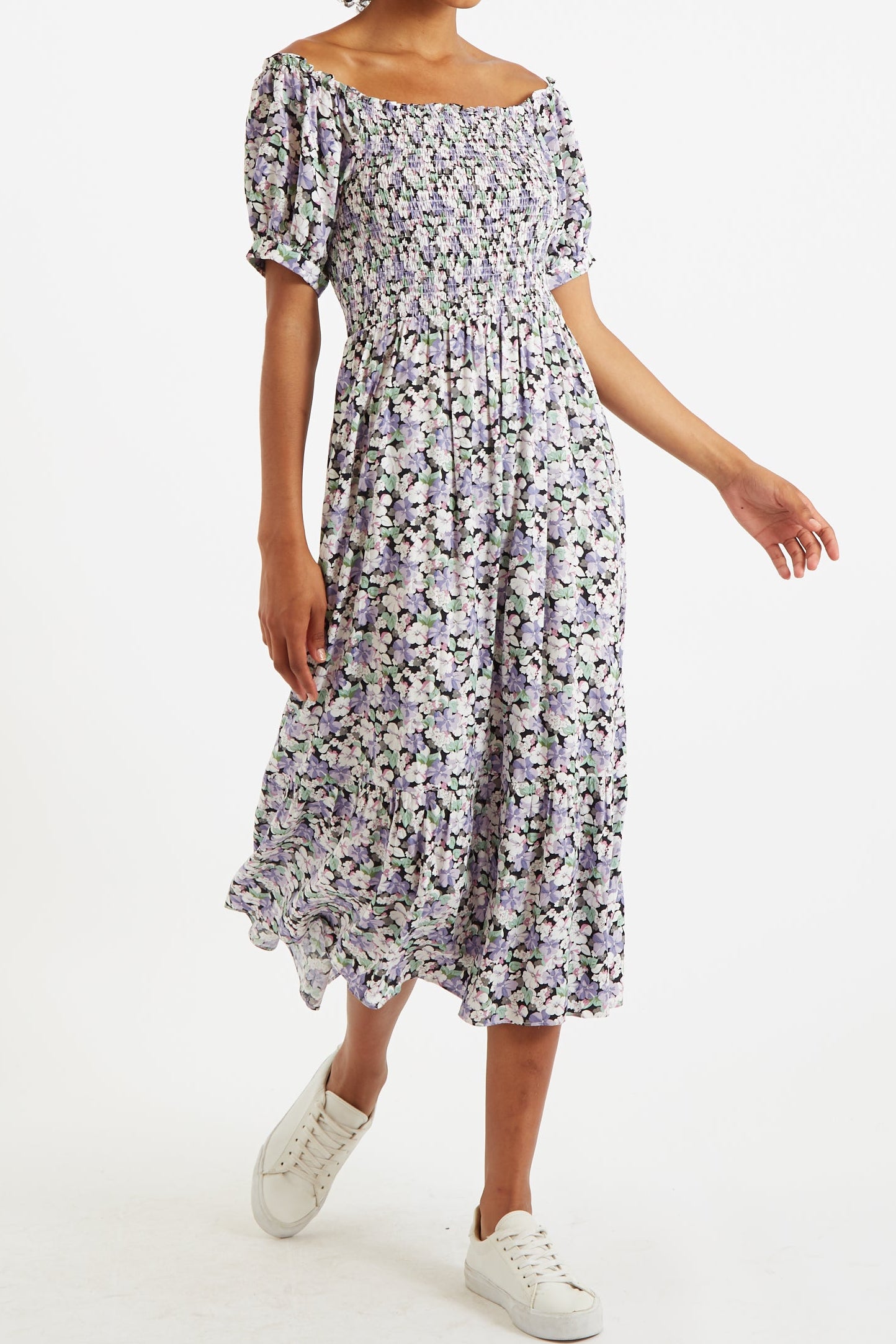 Babette Liseron Shirred Bodice Midi Dress