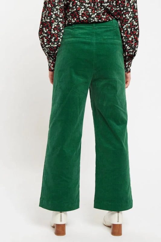 Tim Baby Cord Straight Cut Trousers - Green