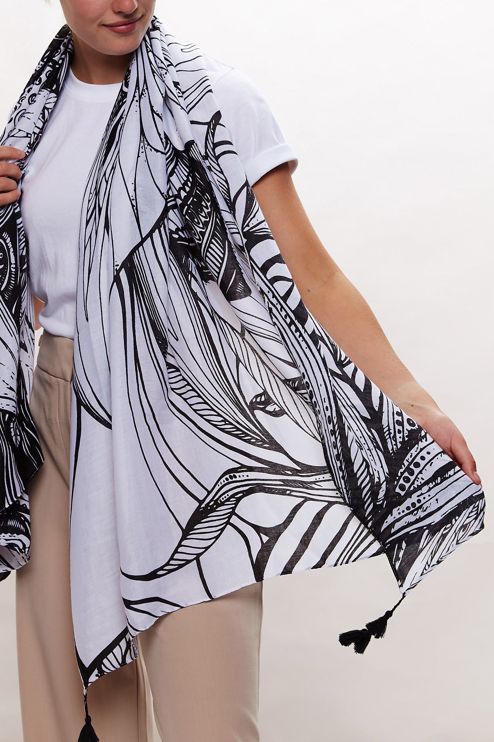 Louche Bee-Utiful Bee Printed Scarf - Styled