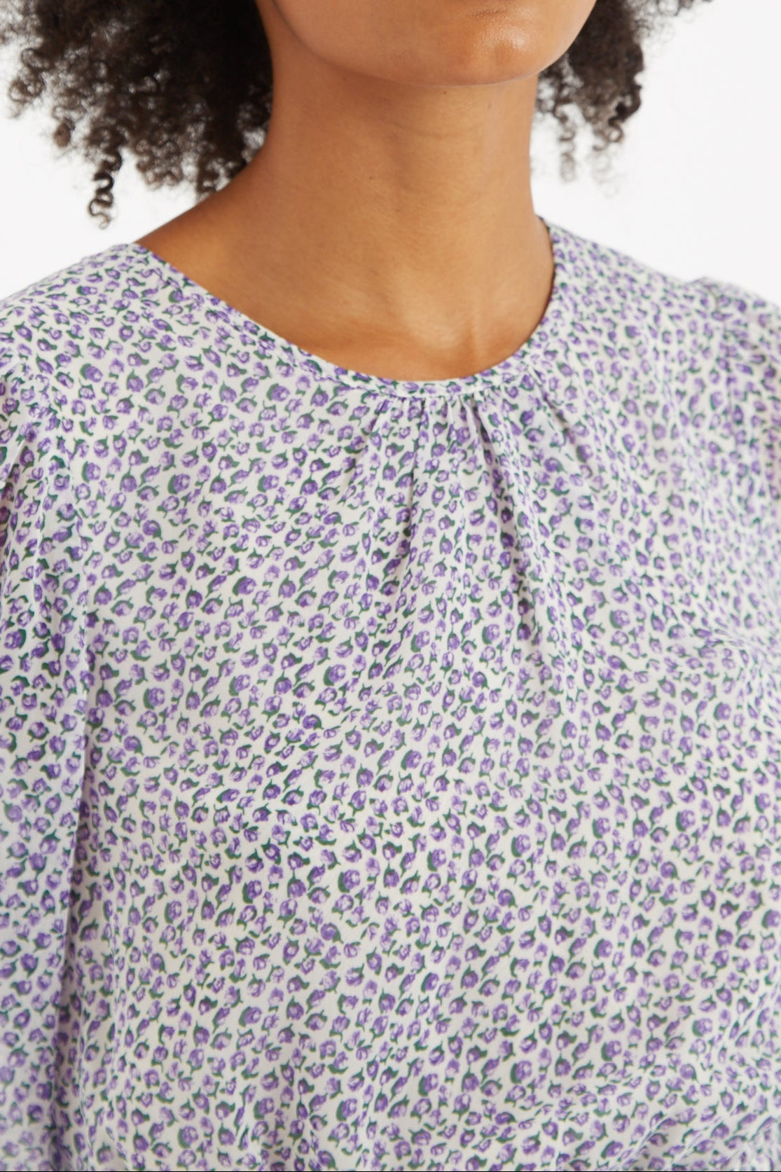 Belynda Rosetta Print Long Sleeve Mini Dress - Detail 1