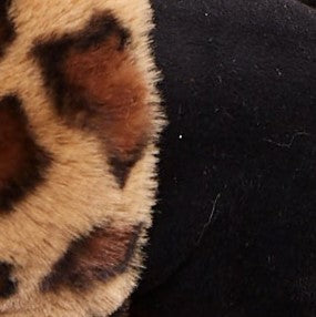 Louche Cadhla Faux Suede And Fur Cuffed Touch Screen Gloves - Black - Fabric & Print Detail