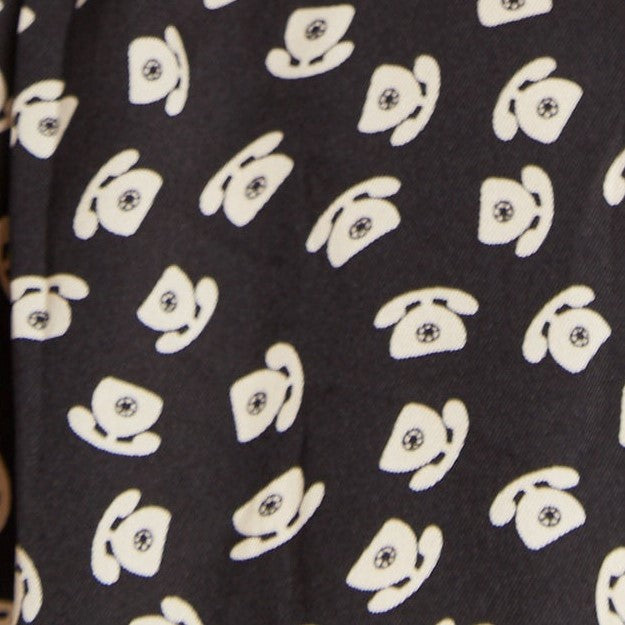 Louche Barclay Call Me Print Short Sleeve Shirt Black - Fabric & Print Detail