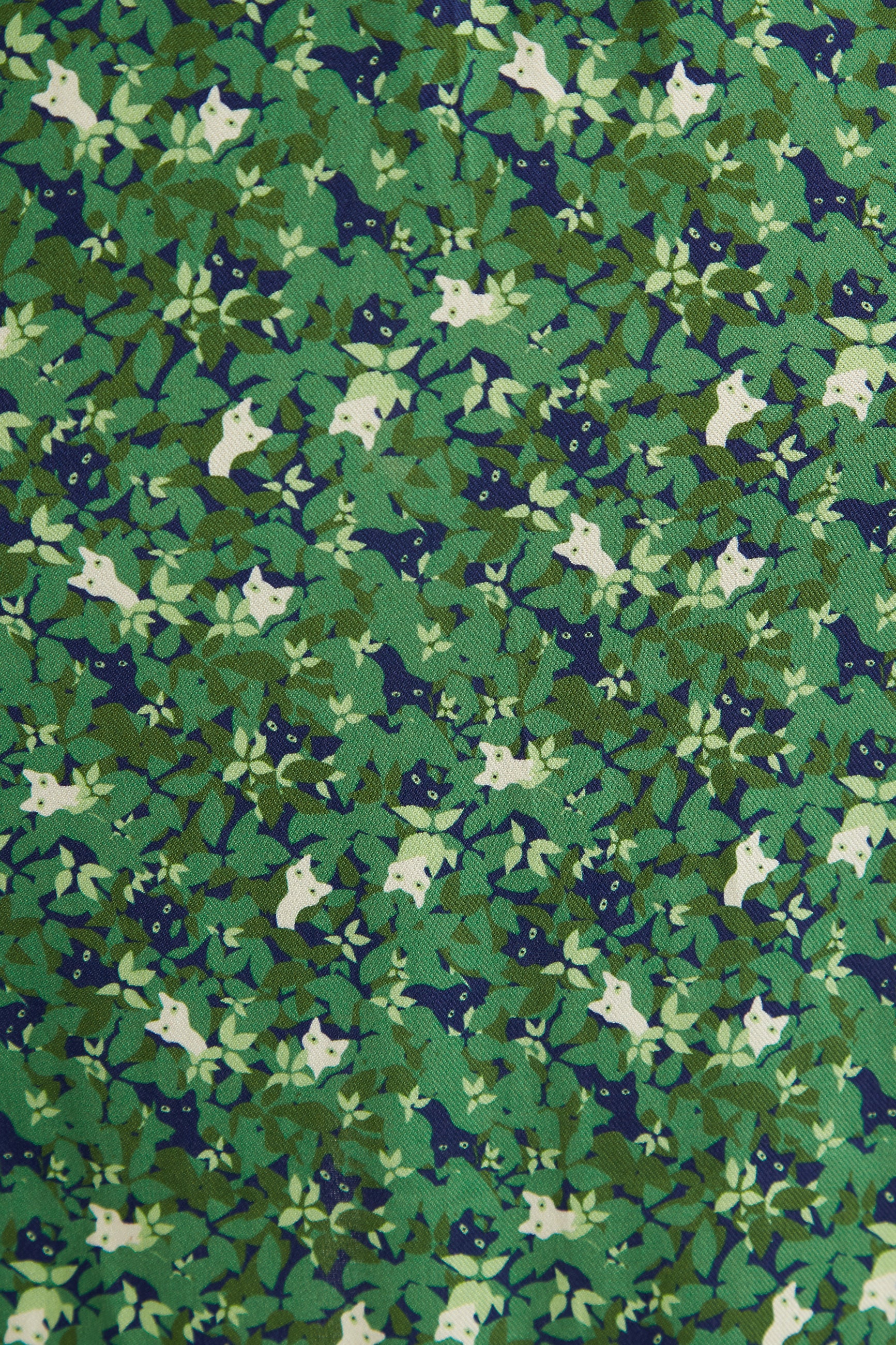 Louche Hedi Cat Camo Long Sleeved Mini Dress - Fabric & Print Detail