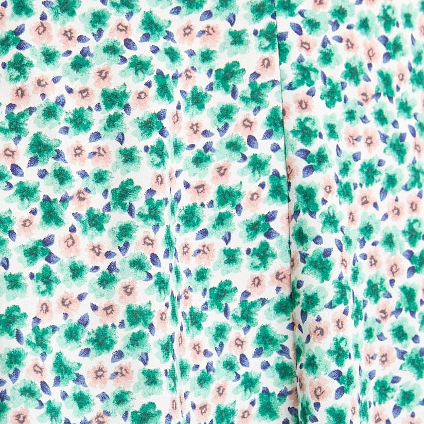 Louche Cathleen Mint Blossom Print Mini Tea Dress - Fabric & Print Detail