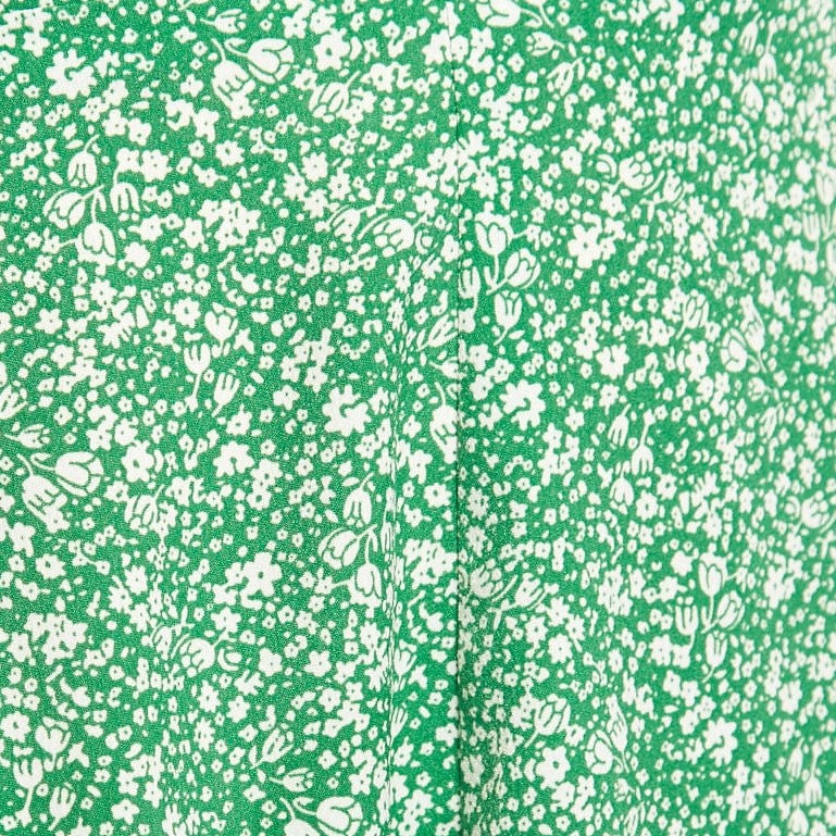 Louche Cathleen Micro Flower Print Mini Tea Dress - Green