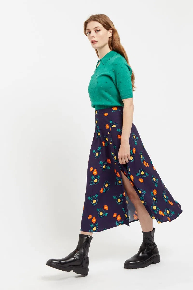 Louche Barney Clarice Floral Print Midi Skirt