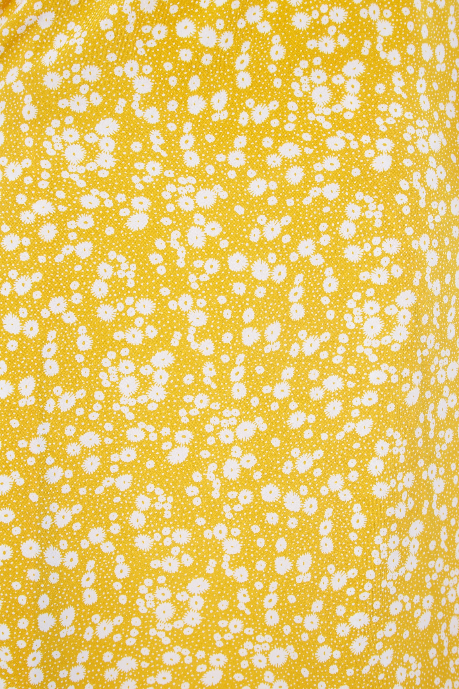 Corina Flower Dot Print Midi Tea Dress - Mustard - Detail 3