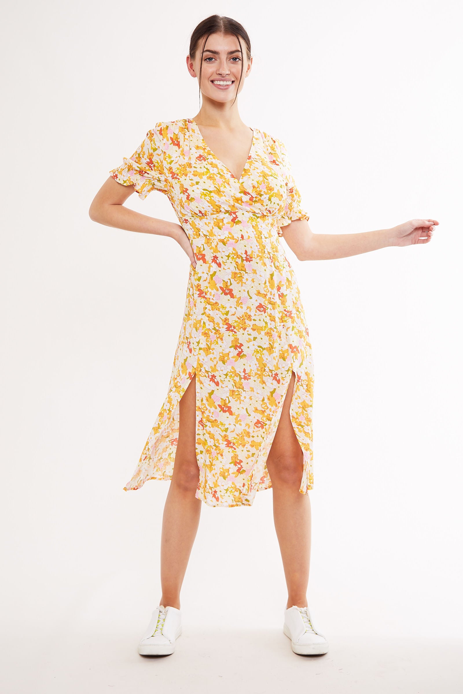 Louche Corina Retro Floral Midi Dress