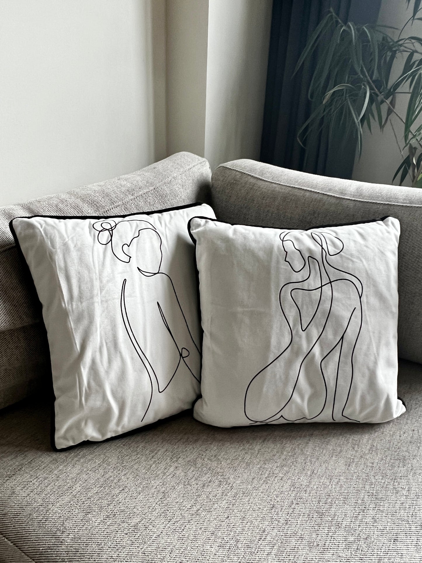 Velvet Standing Woman Cushion