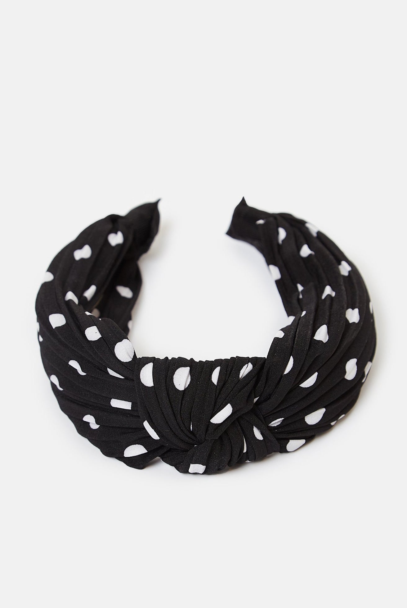 Louche Dotty Printed Headband - Black / White - Back