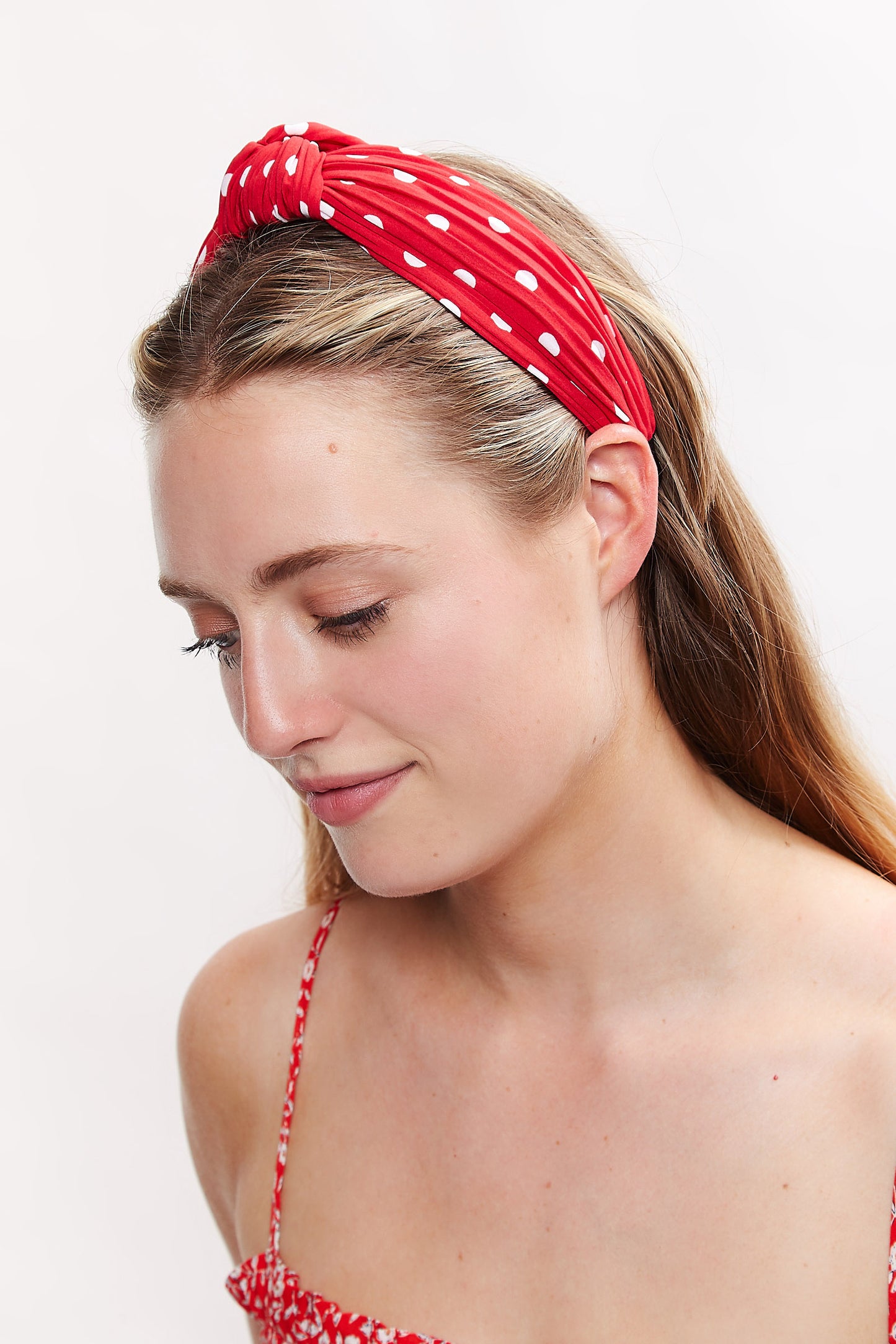 Louche Dotty Printed Headband - Red / White