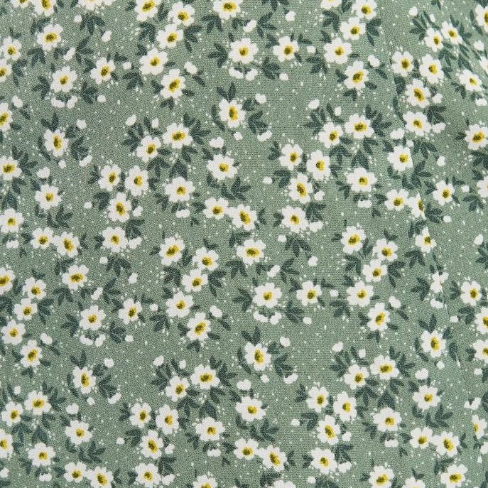 Louche Nathalia Double Daisy Print Tiered Midi Dress - Fabric & Print Detail