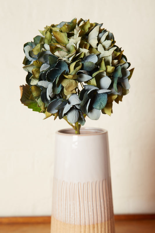 Faux Hydrangea Spray - Blue