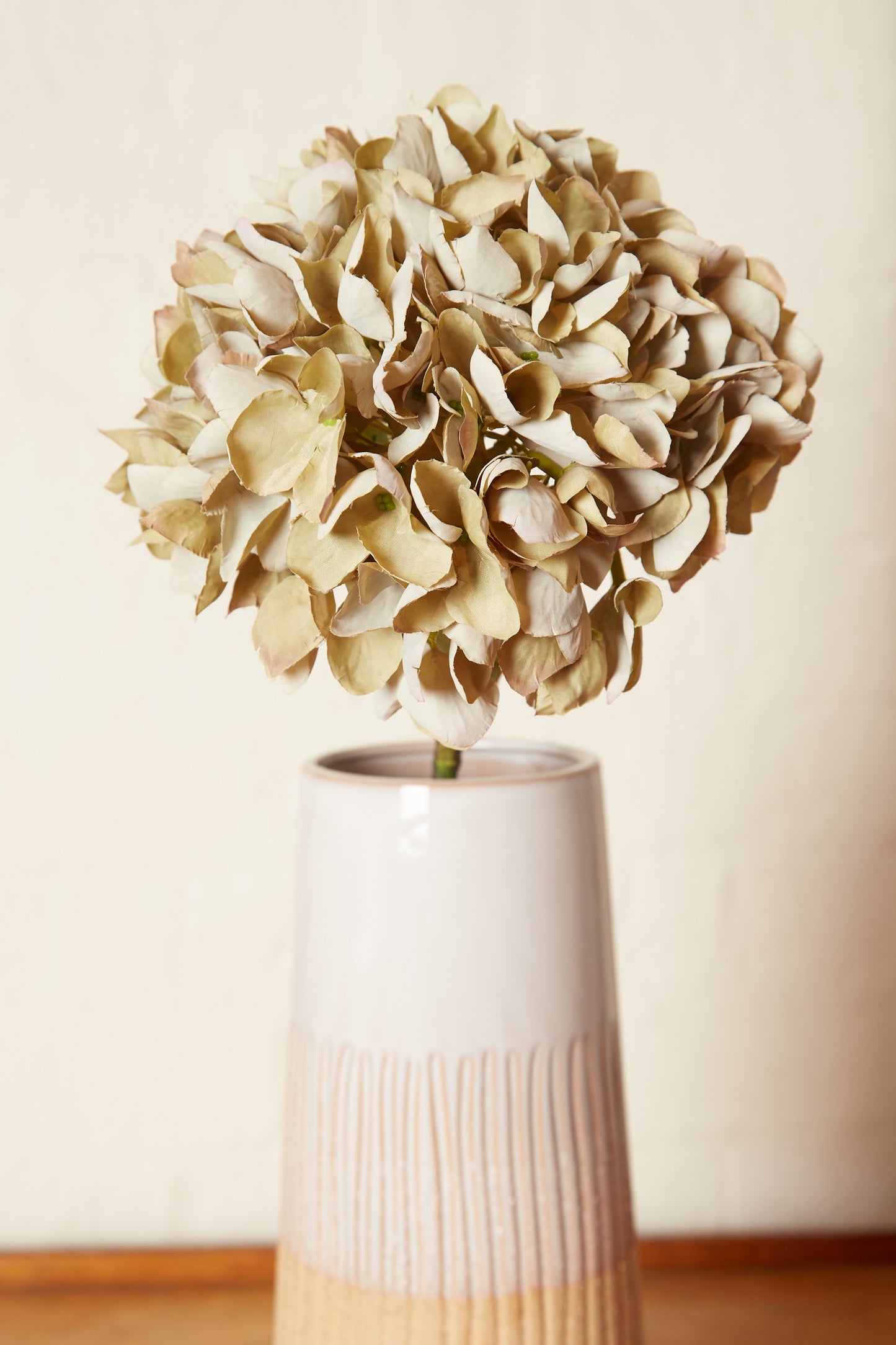 Faux Hydrangea Spray - Olive