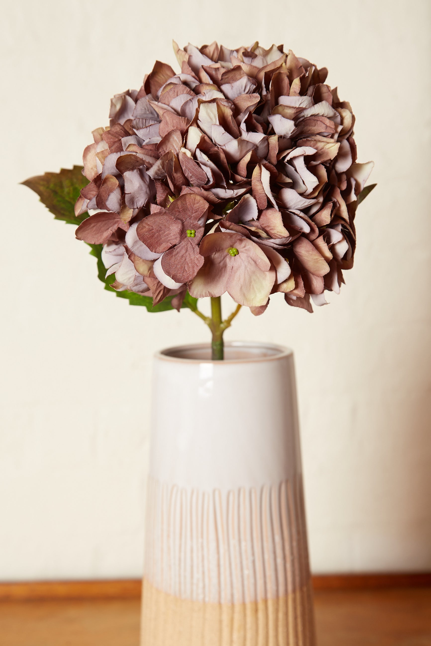Faux Hydrangea Spray - Purple - Back