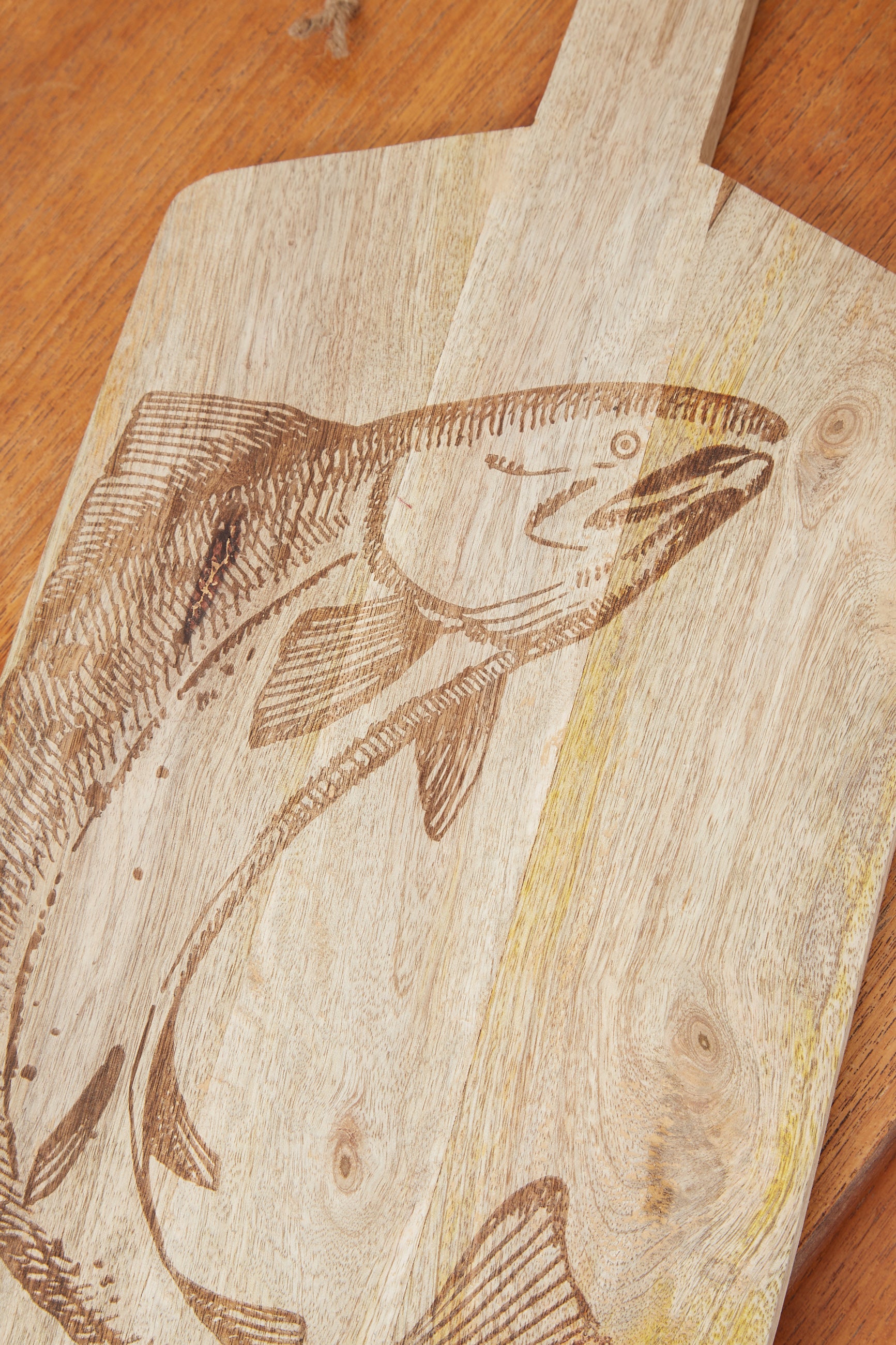 Fish Etched Wood Chopping Board